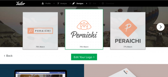 Tailor Brandsの保存画面