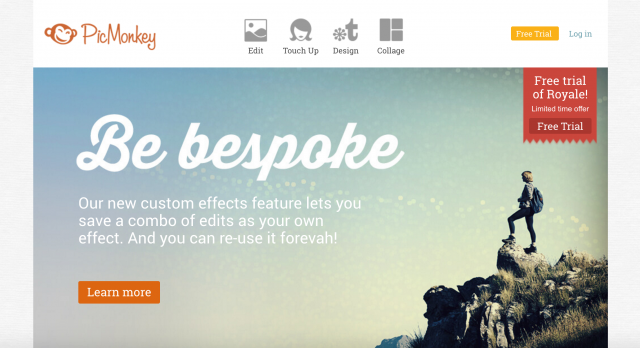 Pic Monkeyのトップページ