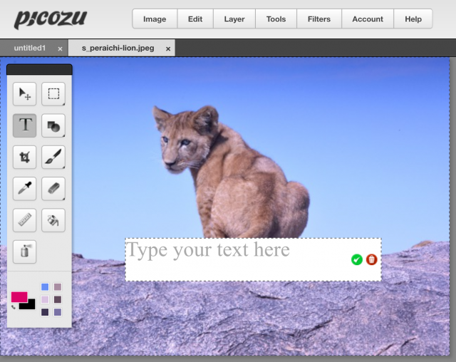picozuのテキストボックス
