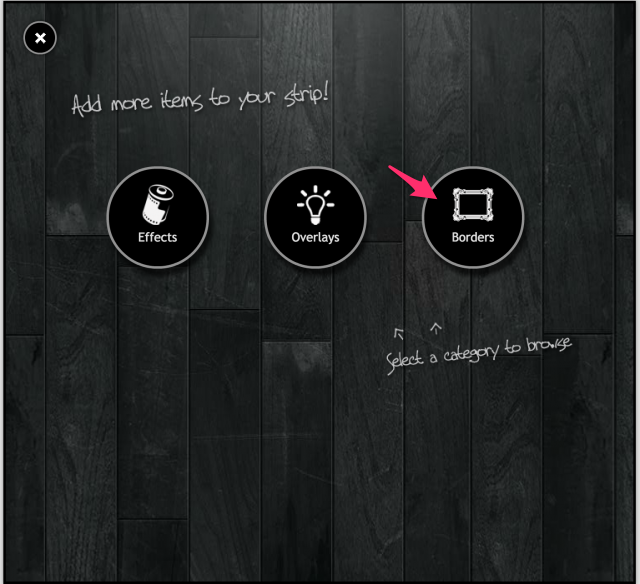 PIXLR o-maticのBorders追加画面