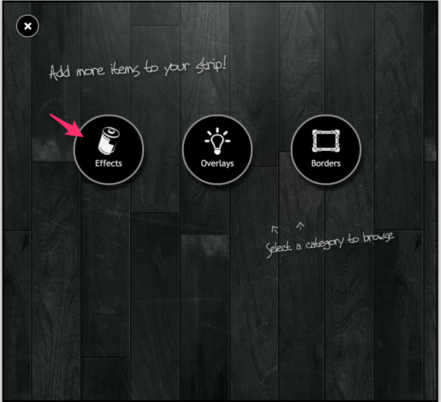 PIXLR o-maticのEffects追加画面