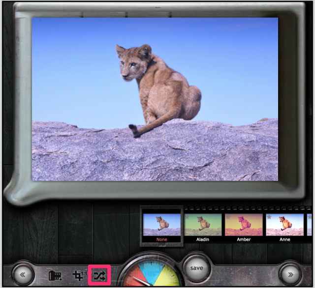 PIXLR o-maticの矢印マーク