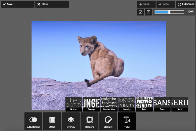 PIXLR expressの文字入れ画面