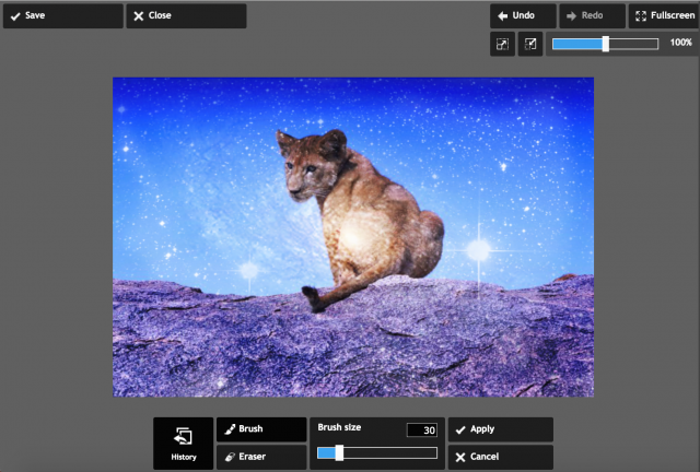 PIXLR expressのヒストリーブラシ
