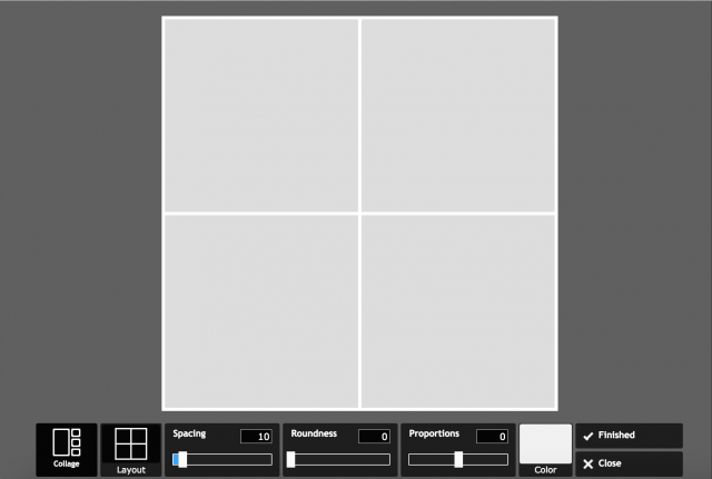 PIXLR expressのコラージュの加工画面