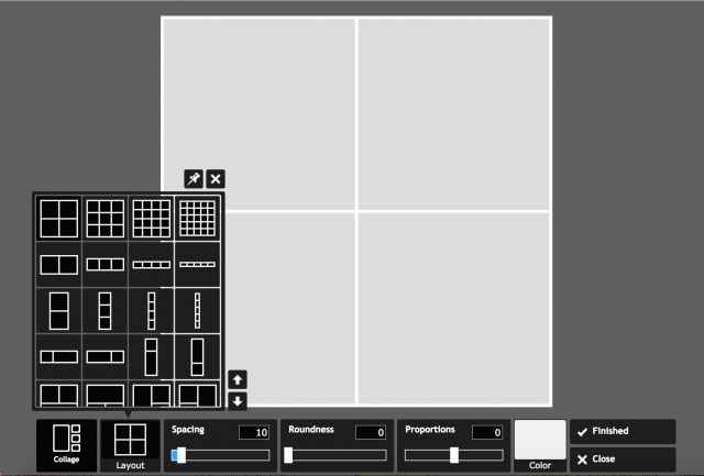 PIXLR expressのコラージュの加工画面