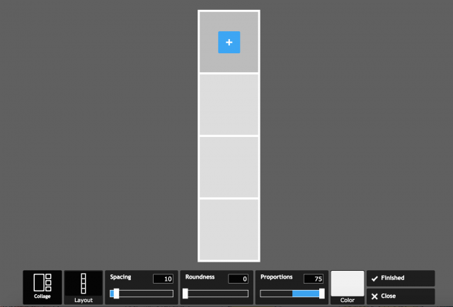 PIXLR expressのコラージュの加工画面