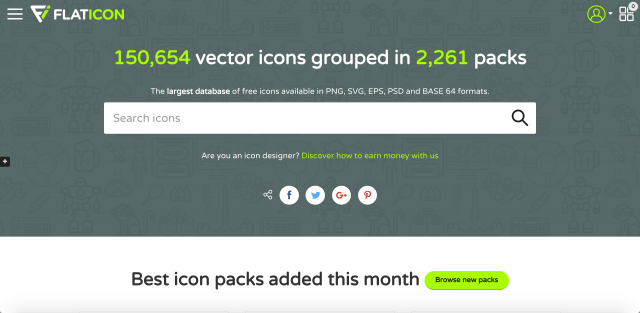 FLATICONのトップページ