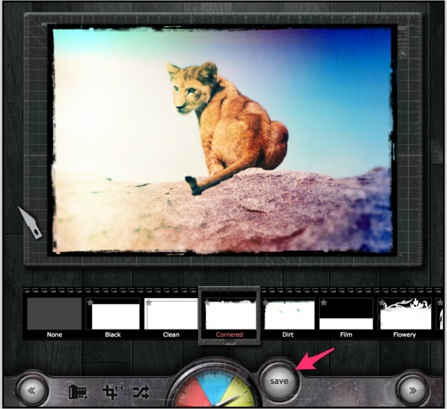 PIXLR o-maticの保存画面