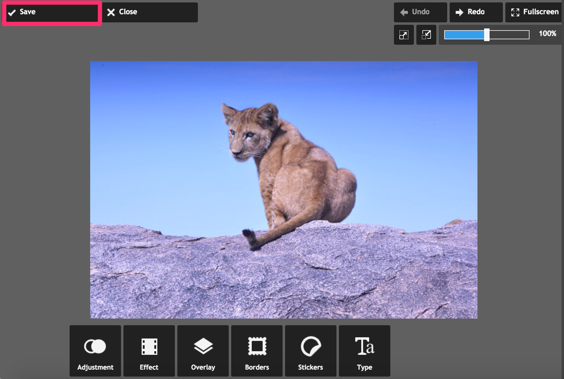 PIXLR expressの保存画面