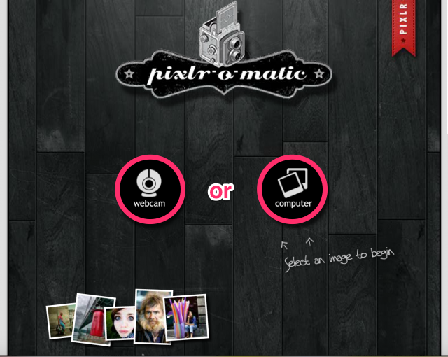 PIXLR o-maticの加工画面トップ