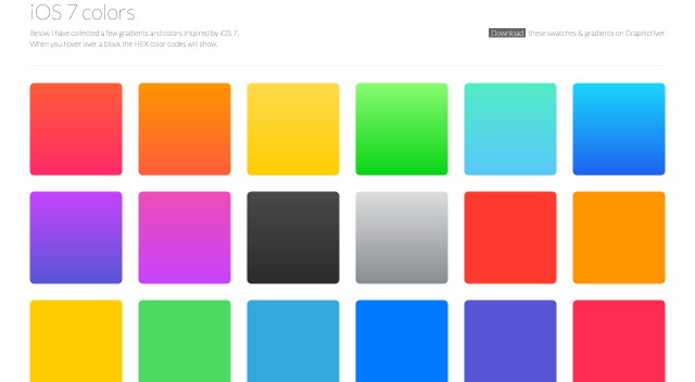 iOS 7 colorsのトップページ