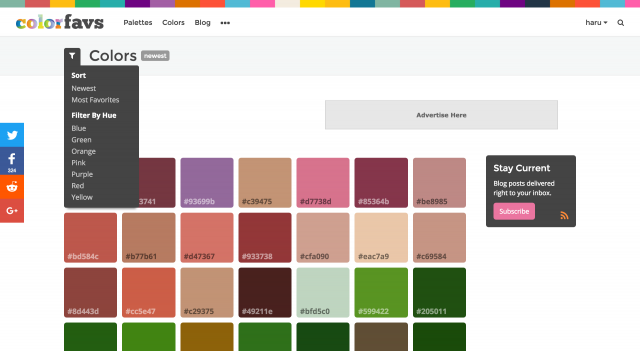 ColorFavsの色一覧