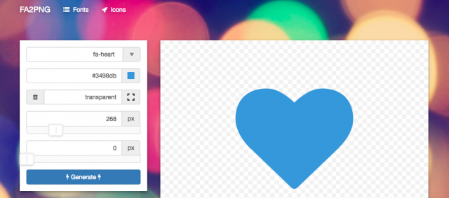 青いハートの完成図