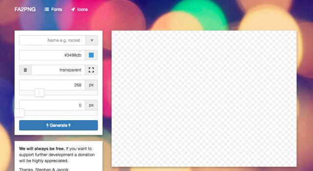 Font Awesome to PNGのトップページ