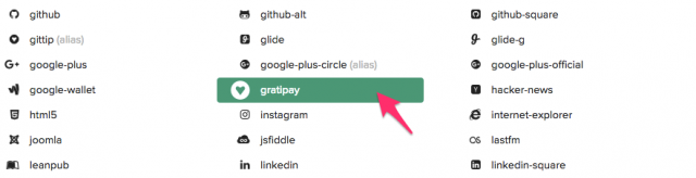 アイコンフォント選択画面