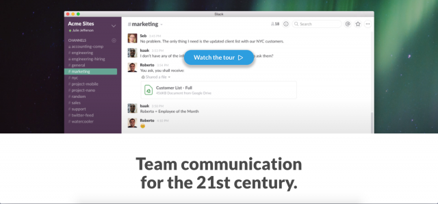 Slack HPのスクリーンショット