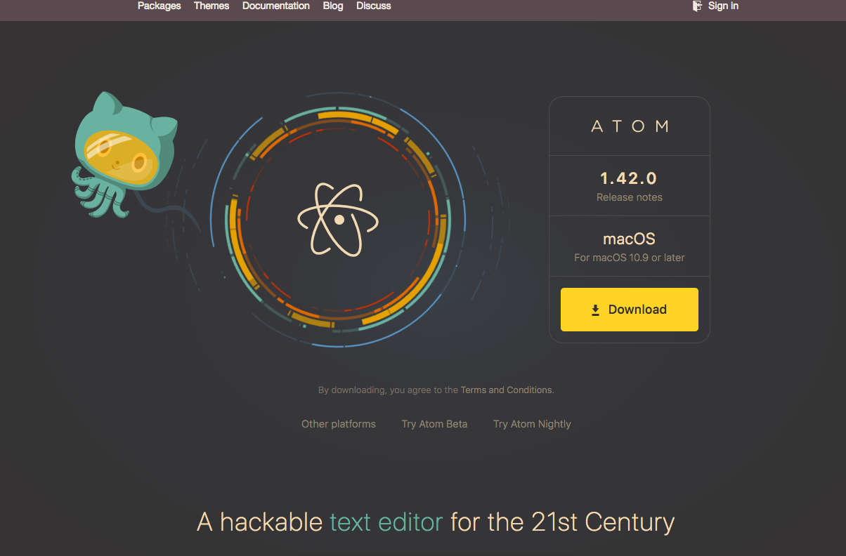 atomの公式サイトの画像