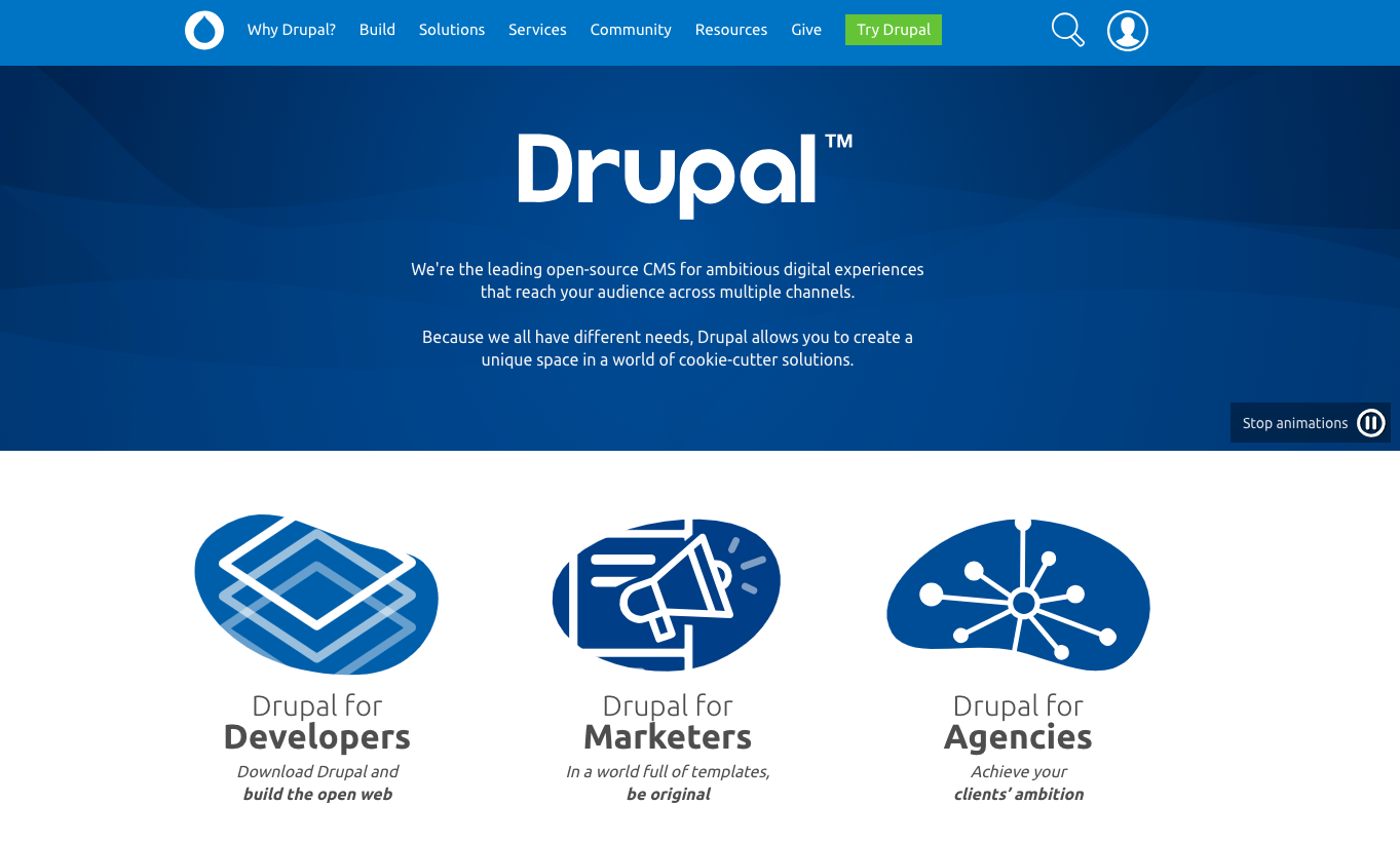 Drupalの公式サイトの画像